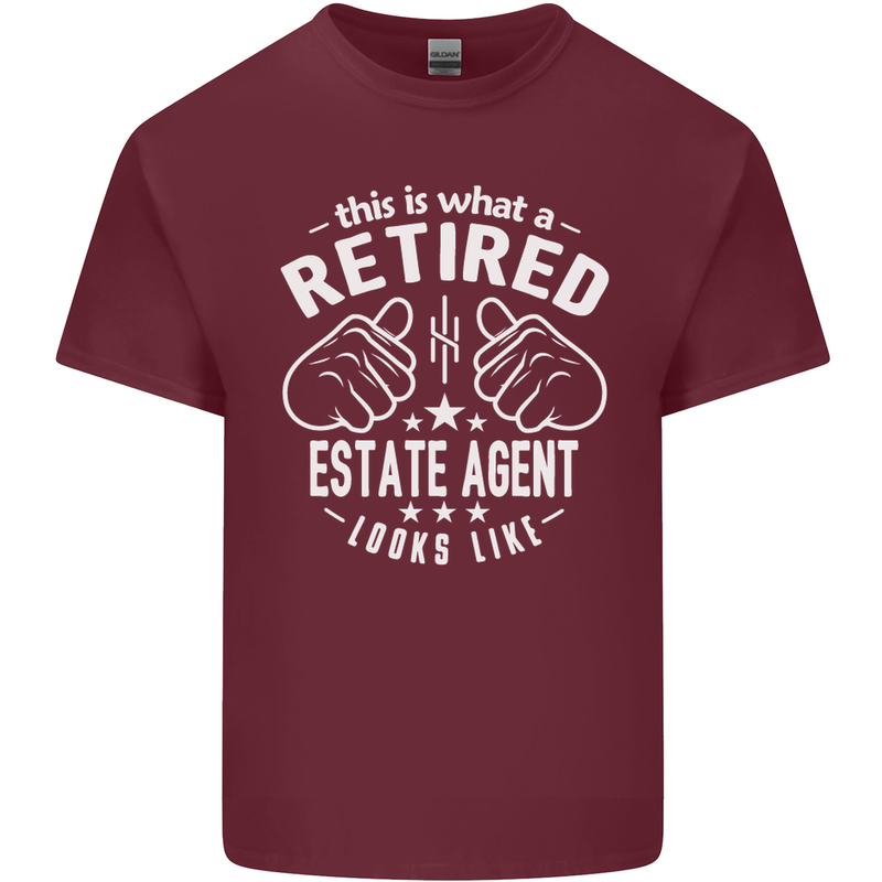A Retired Estate Agent Looks Like Mens Cotton T-Shirt Tee Top Maroon