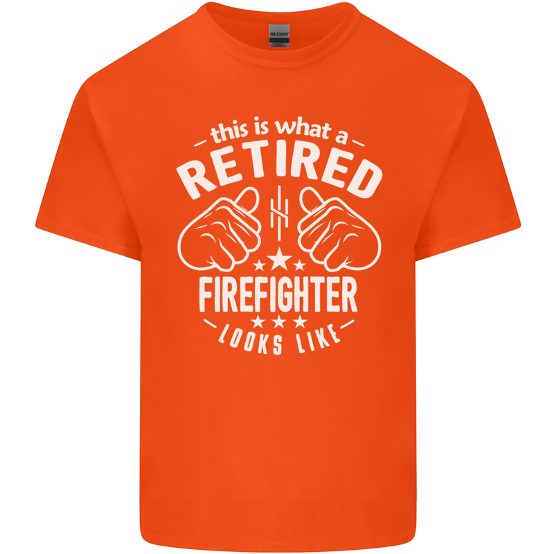 A Retired Firefighter Looks Like Mens Cotton T-Shirt Tee Top Orange