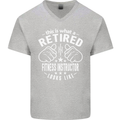 A Retired Fitness Instructor Looks Like Mens V-Neck Cotton T-Shirt Sports Grey
