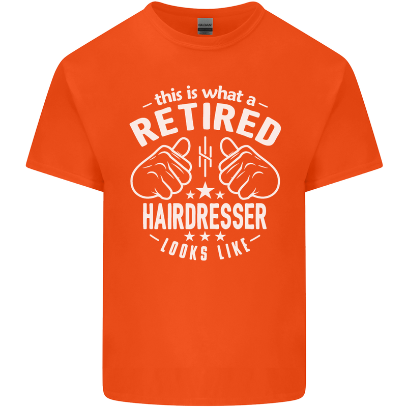 A Retired Hairdresser Looks Like Mens Cotton T-Shirt Tee Top Orange