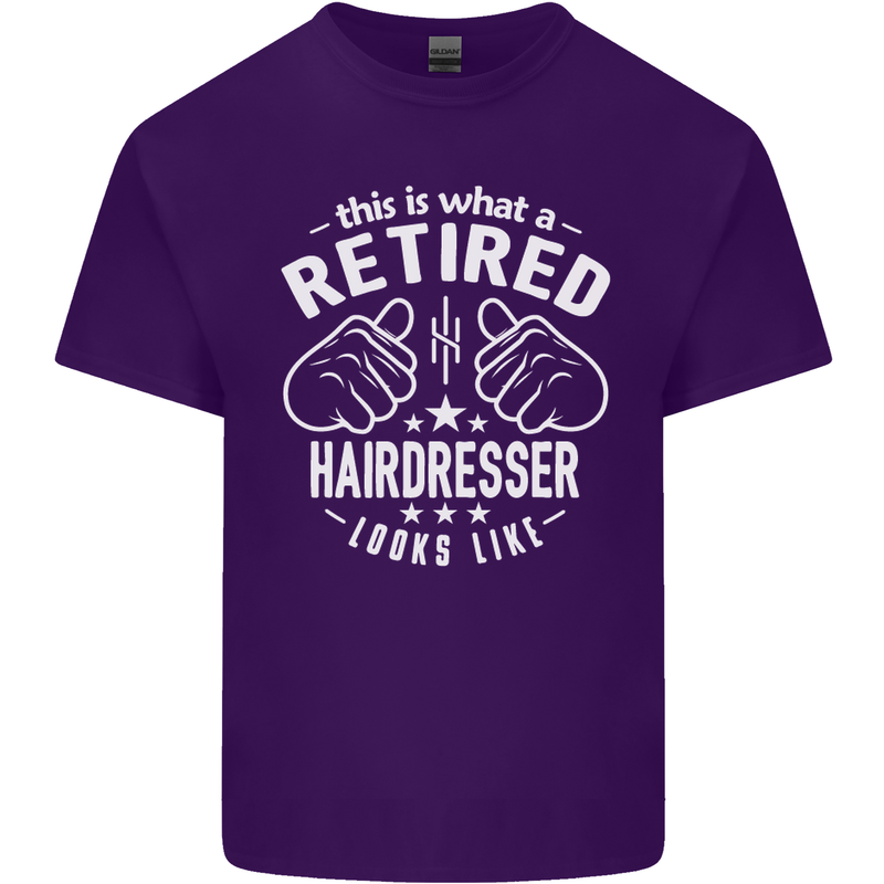 A Retired Hairdresser Looks Like Mens Cotton T-Shirt Tee Top Purple