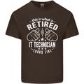 A Retired IT Technician Looks Like Mens Cotton T-Shirt Tee Top Dark Chocolate
