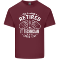 A Retired IT Technician Looks Like Mens Cotton T-Shirt Tee Top Maroon