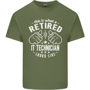 A Retired IT Technician Looks Like Mens Cotton T-Shirt Tee Top Military Green