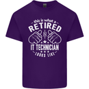 A Retired IT Technician Looks Like Mens Cotton T-Shirt Tee Top Purple