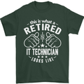 A Retired IT Technician Looks Like Mens T-Shirt Cotton Gildan Forest Green