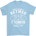 A Retired IT Technician Looks Like Mens T-Shirt Cotton Gildan Light Blue