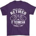 A Retired IT Technician Looks Like Mens T-Shirt Cotton Gildan Purple
