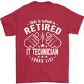 A Retired IT Technician Looks Like Mens T-Shirt Cotton Gildan Red