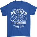 A Retired IT Technician Looks Like Mens T-Shirt Cotton Gildan Royal Blue