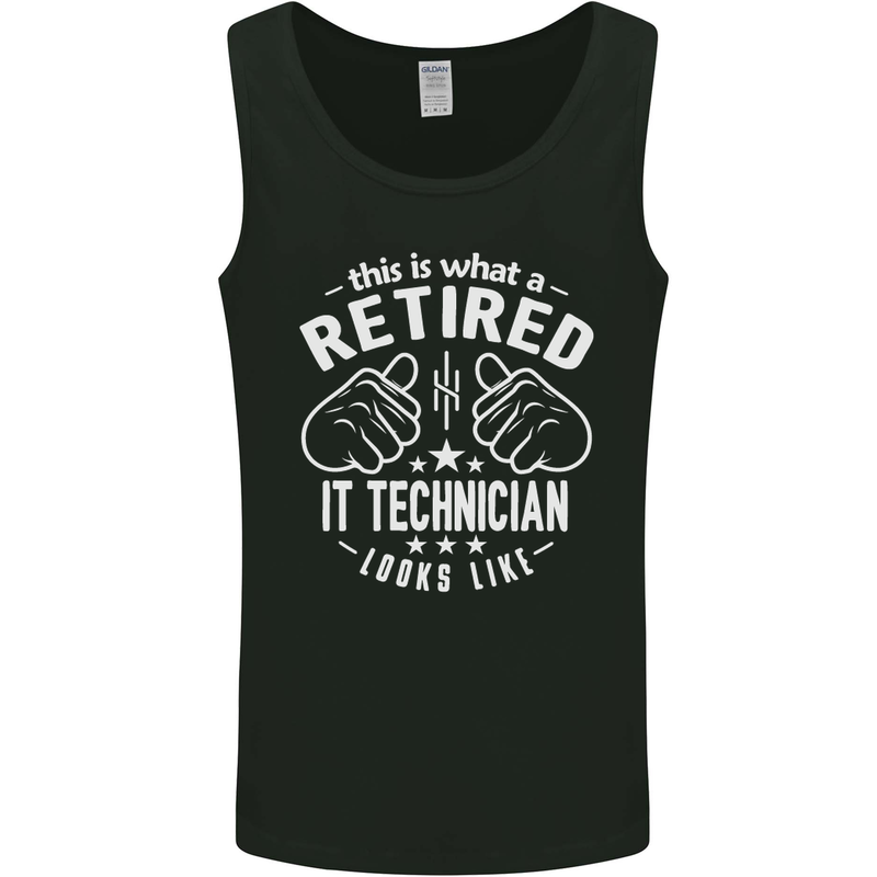A Retired IT Technician Looks Like Mens Vest Tank Top Black