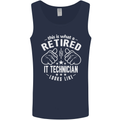 A Retired IT Technician Looks Like Mens Vest Tank Top Navy Blue