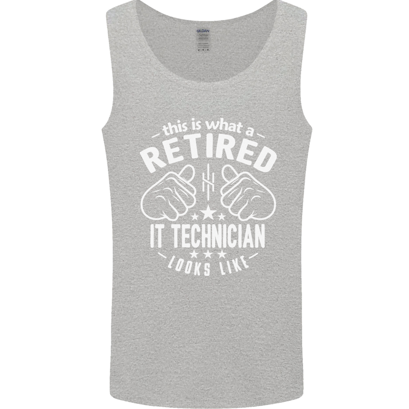 A Retired IT Technician Looks Like Mens Vest Tank Top Sports Grey