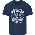 A Retired Lorry Driver Looks Like Mens V-Neck Cotton T-Shirt Navy Blue