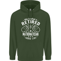 A Retired Mathematician Looks Like Mens 80% Cotton Hoodie Forest Green