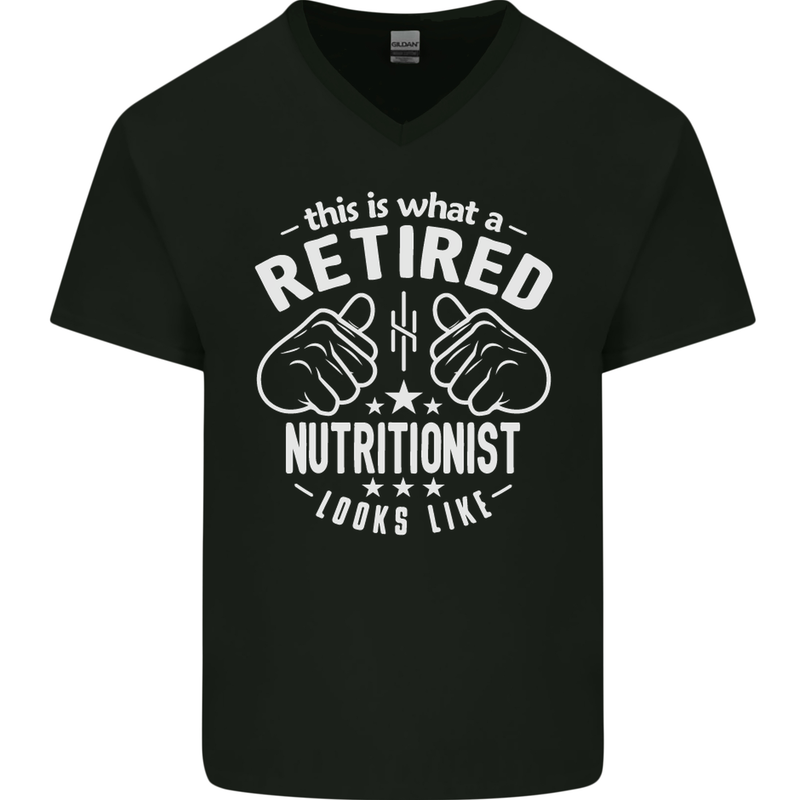 A Retired Nutritionist Looks Like Mens V-Neck Cotton T-Shirt Black