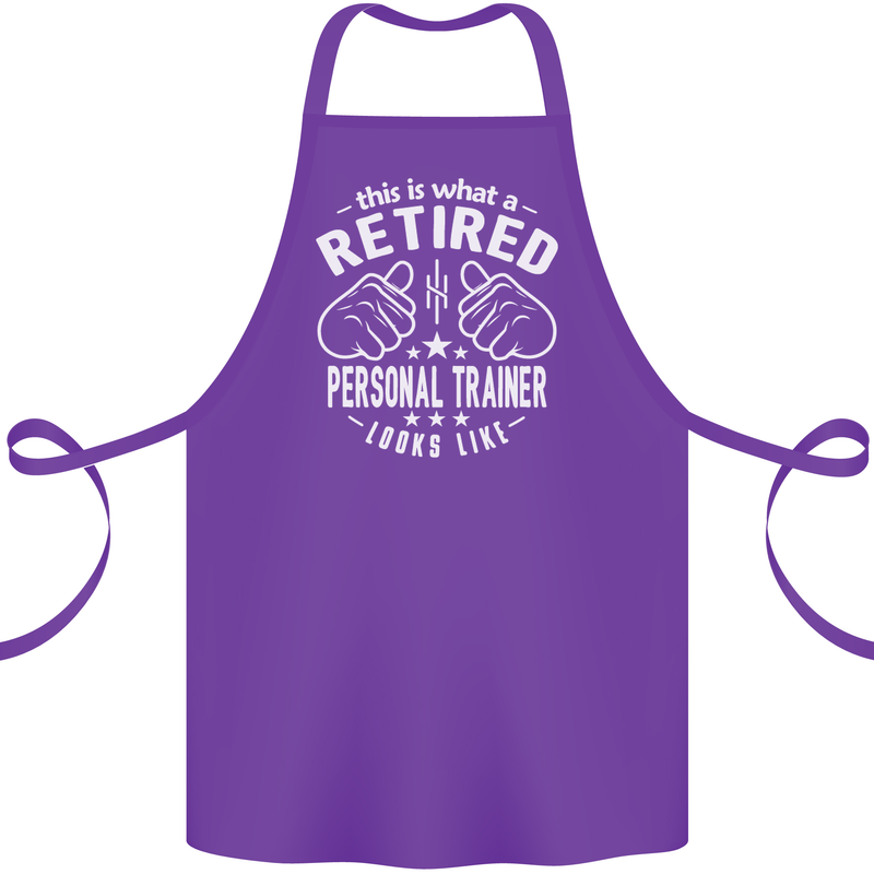 A Retired Personal Trainer Looks Like Cotton Apron 100% Organic Purple