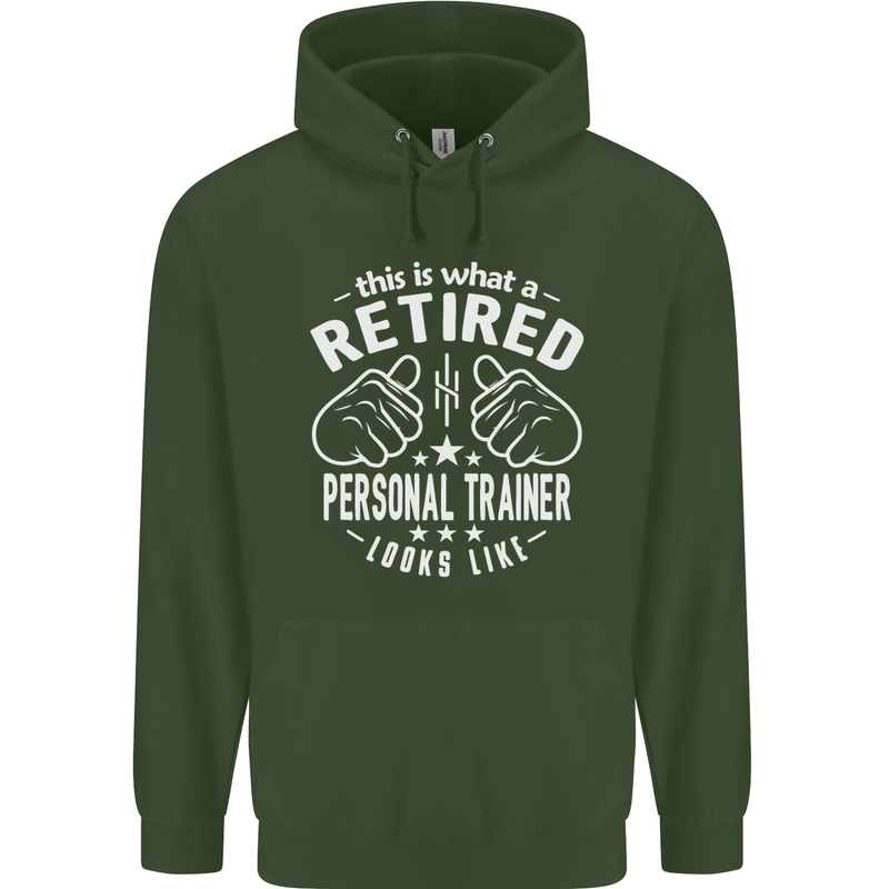 A Retired Personal Trainer Looks Like Mens 80% Cotton Hoodie Forest Green