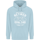 A Retired Personal Trainer Looks Like Mens 80% Cotton Hoodie Light Blue