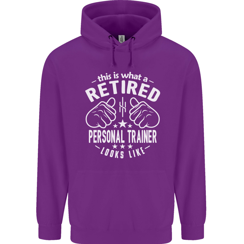 A Retired Personal Trainer Looks Like Mens 80% Cotton Hoodie Purple