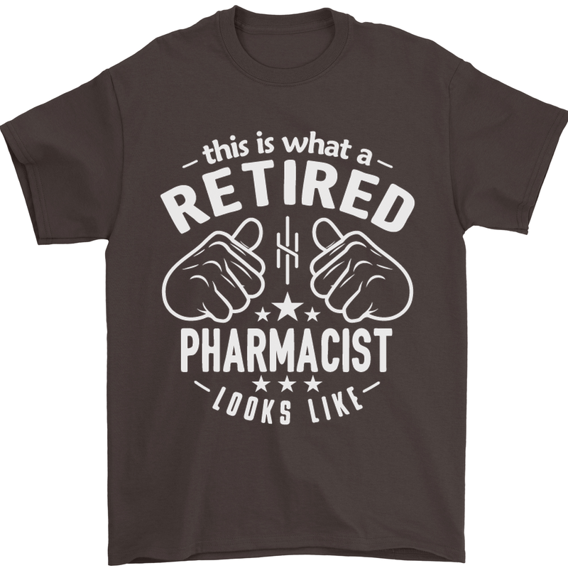 A Retired Pharmacist Looks Like Mens T-Shirt Cotton Gildan Dark Chocolate