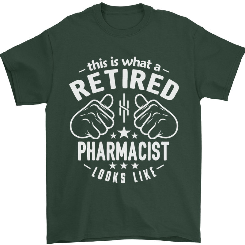 A Retired Pharmacist Looks Like Mens T-Shirt Cotton Gildan Forest Green