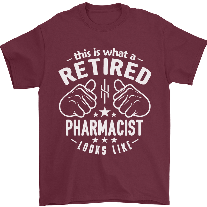 A Retired Pharmacist Looks Like Mens T-Shirt Cotton Gildan Maroon