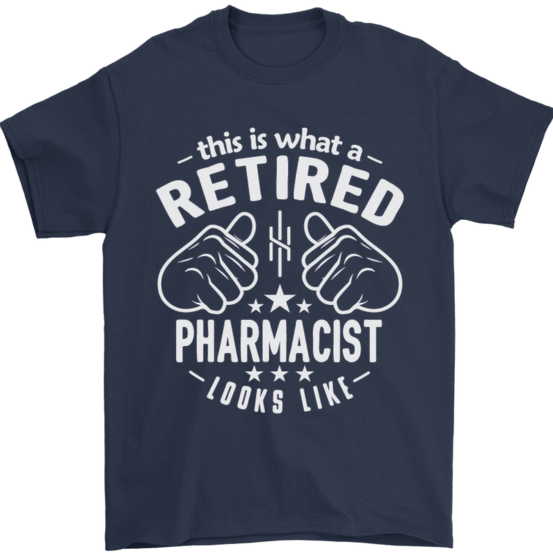 A Retired Pharmacist Looks Like Mens T-Shirt Cotton Gildan Navy Blue