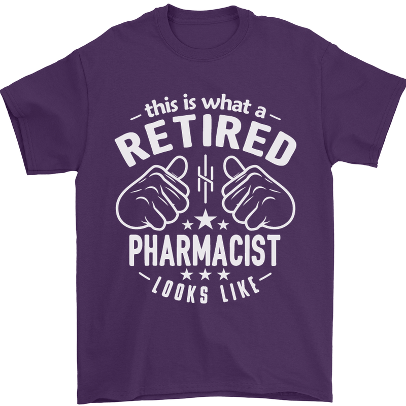 A Retired Pharmacist Looks Like Mens T-Shirt Cotton Gildan Purple