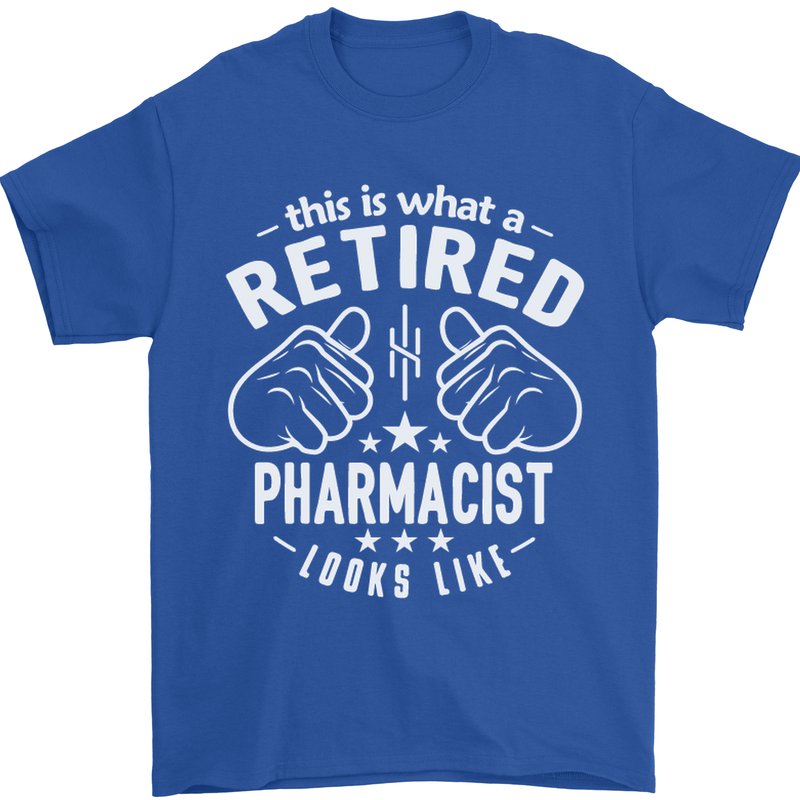 A Retired Pharmacist Looks Like Mens T-Shirt Cotton Gildan Royal Blue