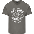 A Retired Pharmacist Looks Like Mens V-Neck Cotton T-Shirt Charcoal