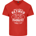 A Retired Pharmacist Looks Like Mens V-Neck Cotton T-Shirt Red