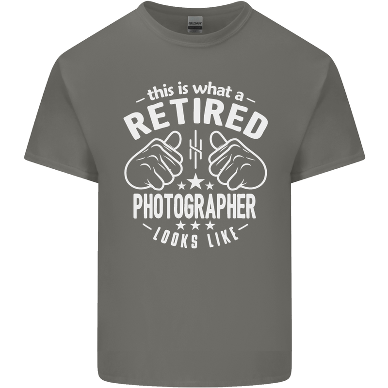 A Retired Photographer Looks Like Mens Cotton T-Shirt Tee Top Charcoal