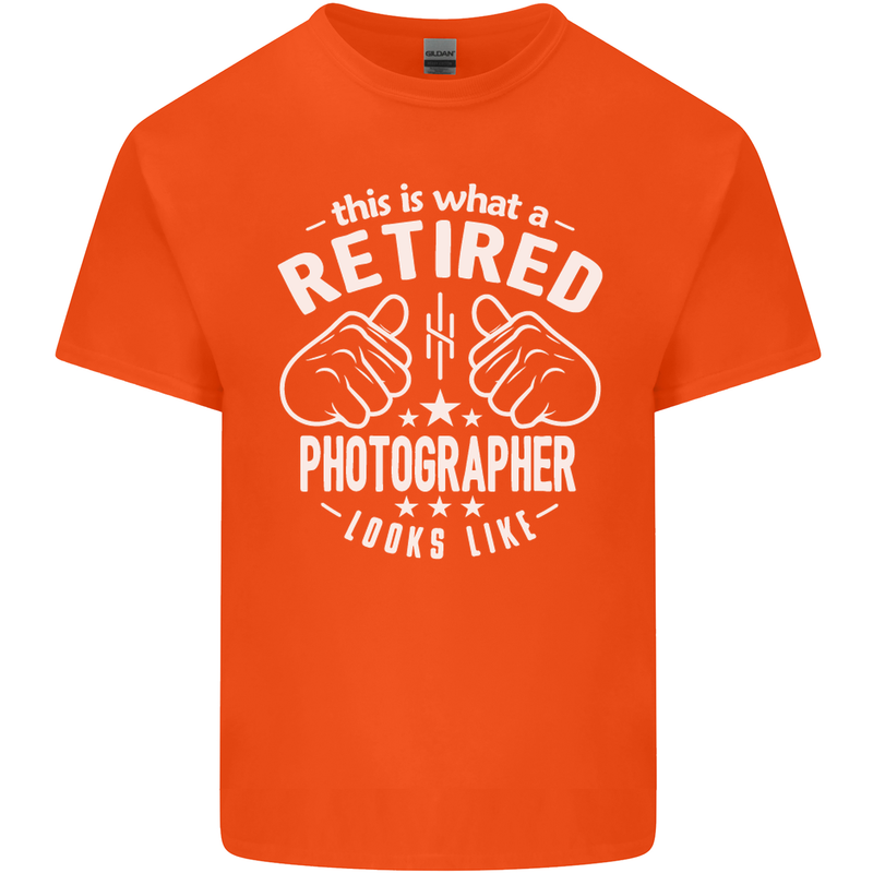 A Retired Photographer Looks Like Mens Cotton T-Shirt Tee Top Orange