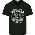 A Retired Photographer Looks Like Mens V-Neck Cotton T-Shirt Black