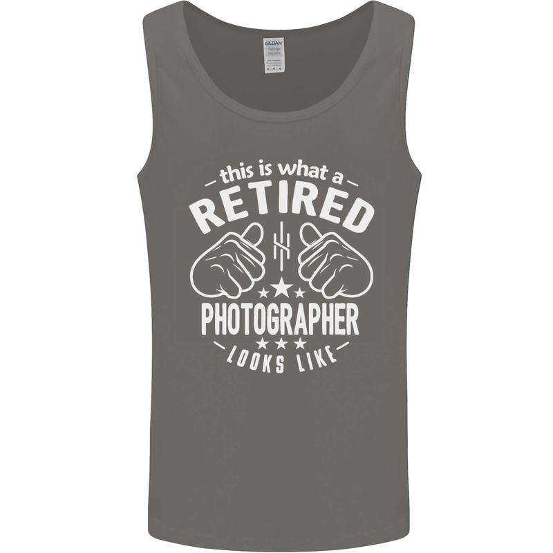 A Retired Photographer Looks Like Mens Vest Tank Top Charcoal