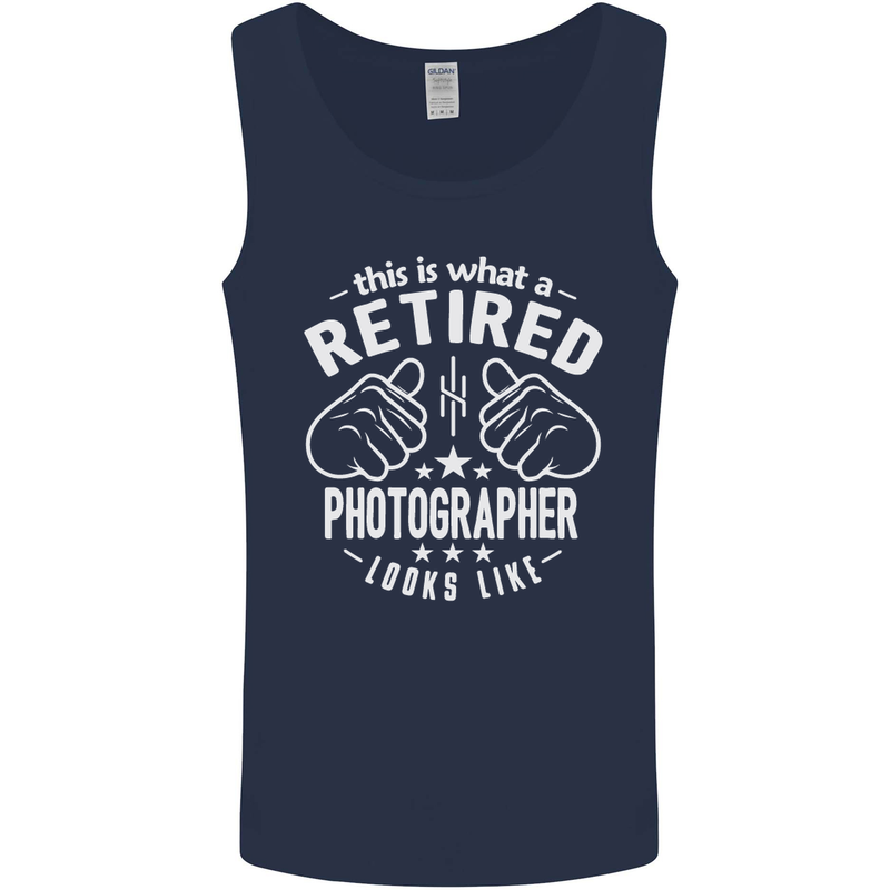 A Retired Photographer Looks Like Mens Vest Tank Top Navy Blue