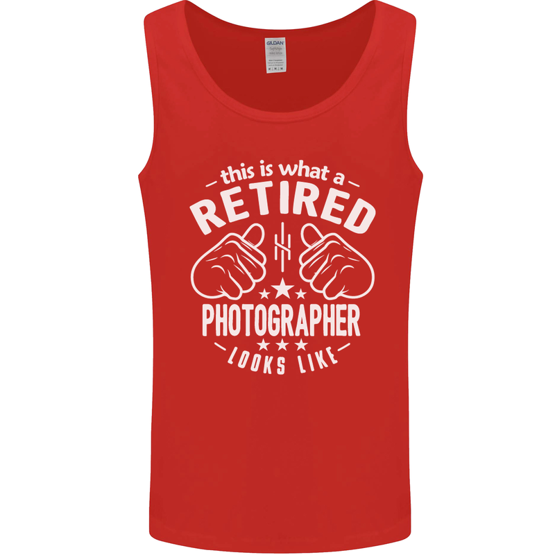 A Retired Photographer Looks Like Mens Vest Tank Top Red