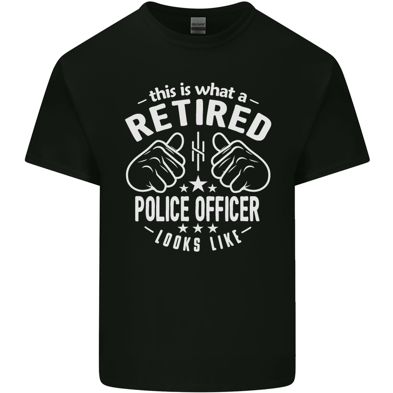 A Retired Police Officer Looks Like Mens Cotton T-Shirt Tee Top Black