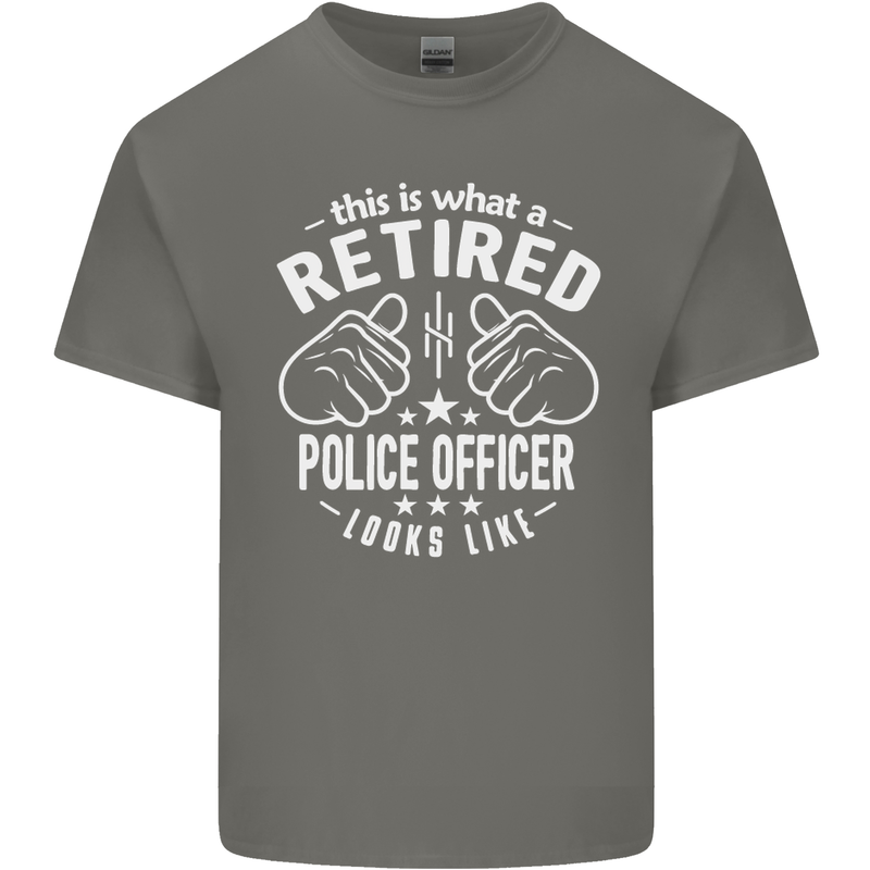 A Retired Police Officer Looks Like Mens Cotton T-Shirt Tee Top Charcoal