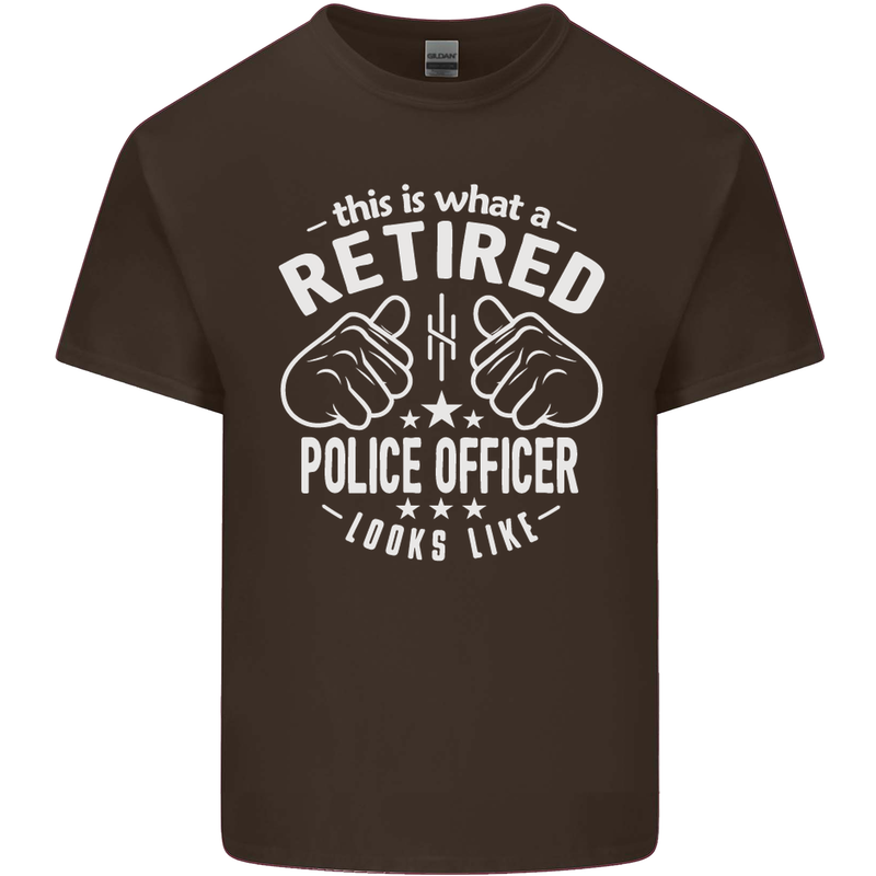 A Retired Police Officer Looks Like Mens Cotton T-Shirt Tee Top Dark Chocolate