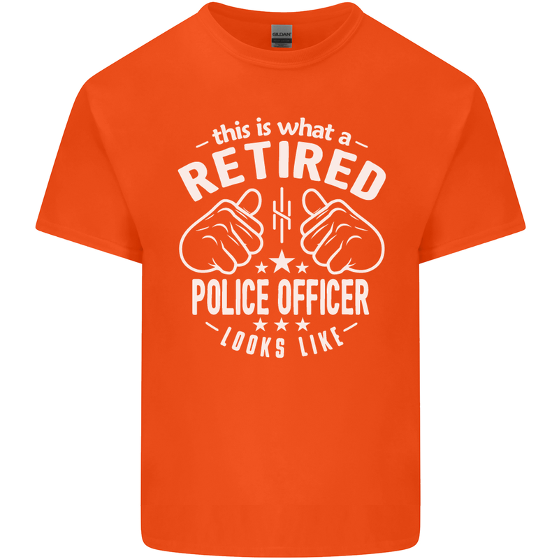 A Retired Police Officer Looks Like Mens Cotton T-Shirt Tee Top Orange