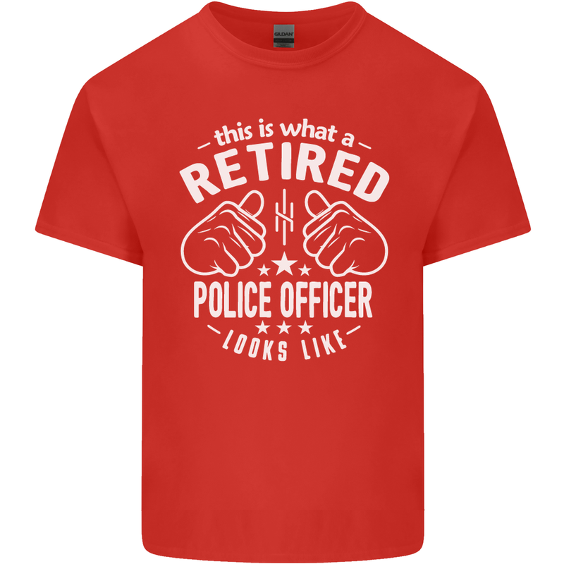 A Retired Police Officer Looks Like Mens Cotton T-Shirt Tee Top Red