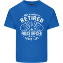 A Retired Police Officer Looks Like Mens Cotton T-Shirt Tee Top Royal Blue