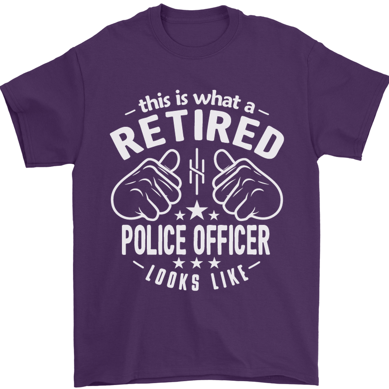 A Retired Police Officer Looks Like Mens T-Shirt Cotton Gildan Purple