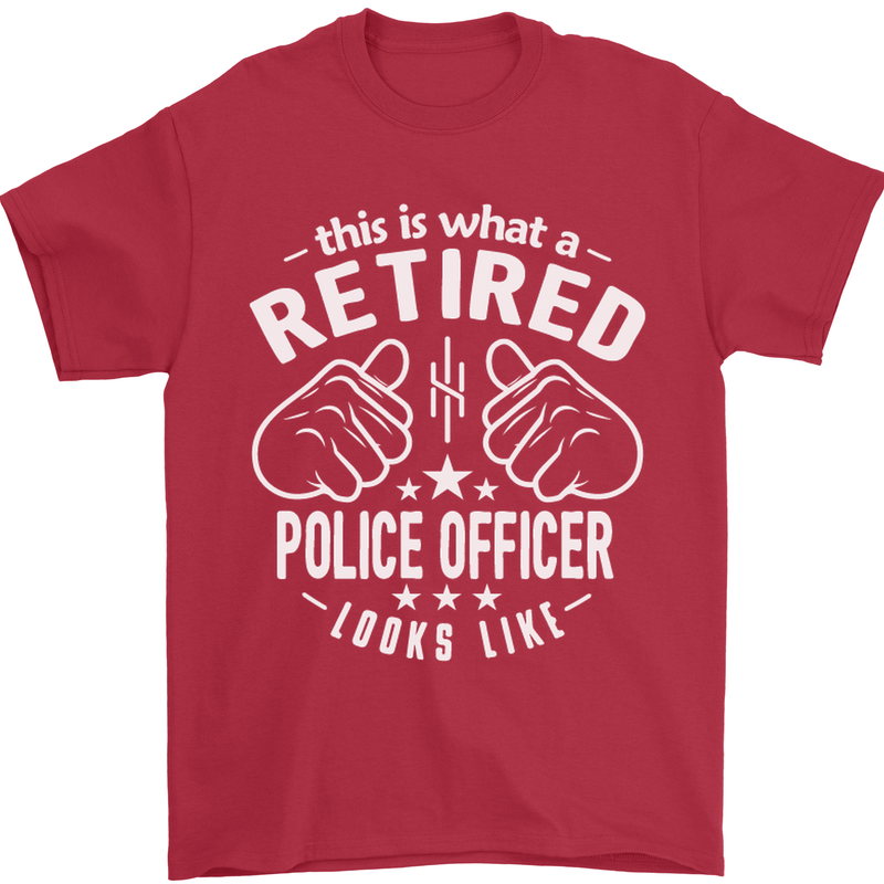 A Retired Police Officer Looks Like Mens T-Shirt Cotton Gildan Red