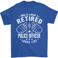 A Retired Police Officer Looks Like Mens T-Shirt Cotton Gildan Royal Blue
