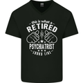 A Retired Psychiatrist Looks Like Mens V-Neck Cotton T-Shirt Black