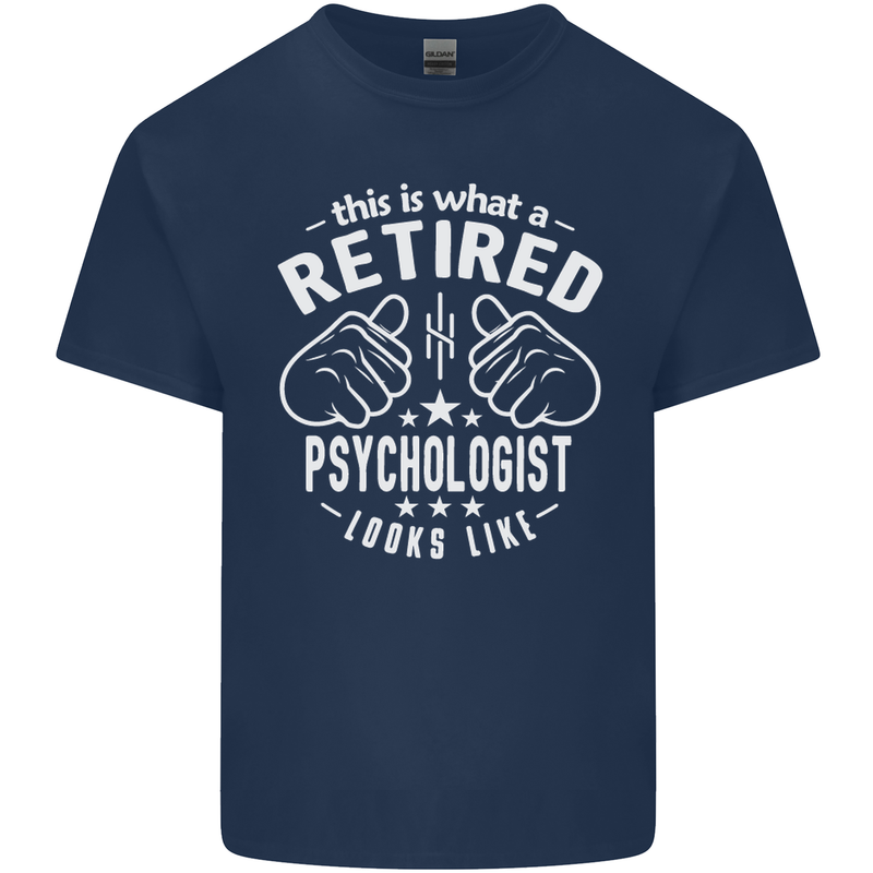A Retired Psychologist Looks Like Mens Cotton T-Shirt Tee Top Navy Blue