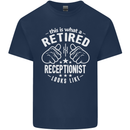 A Retired Receptionist Looks Like Mens Cotton T-Shirt Tee Top Navy Blue